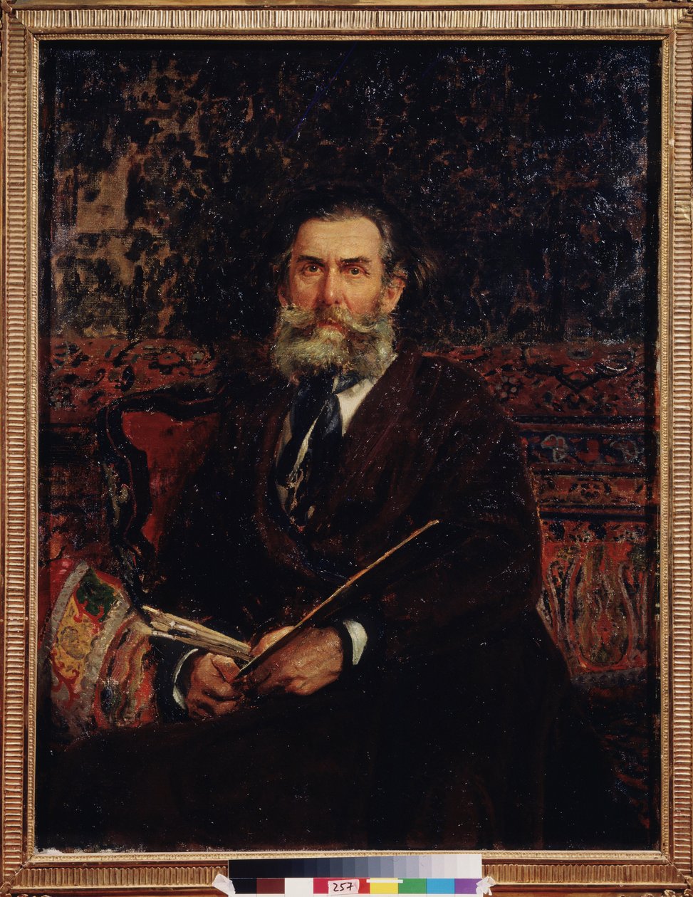 Portrait du peintre Alexey Bogolyubov (Bogolyubov y Bogolyubov) (1824-1896). Peinture de Ilya Yefimovitch Repin (Ilya Repine) (1844-1930), huile sir toile av Ilya Efimovich Repin
