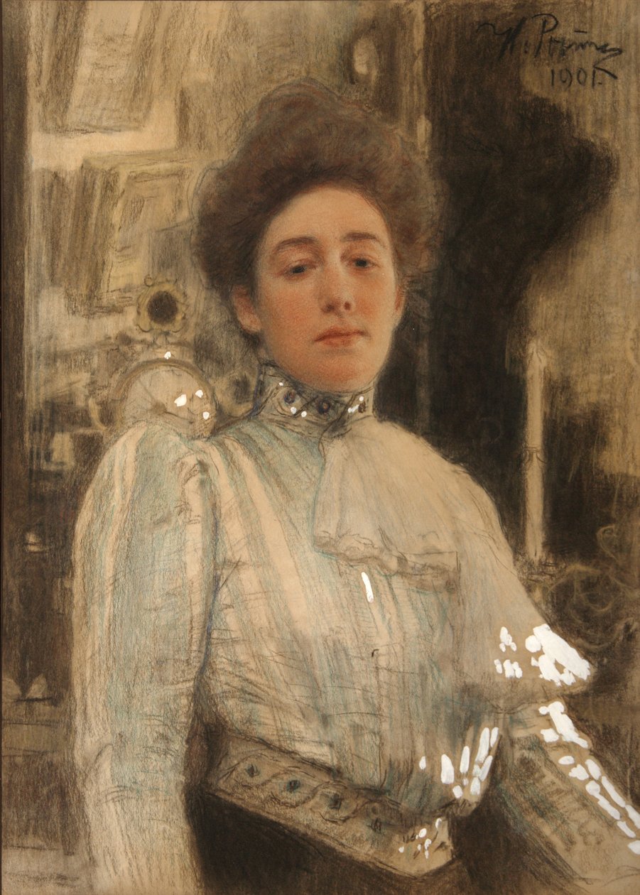 Portrett av Alexandra Pavlovna Botkina 1867-1959, 1901 av Ilya Efimovich Repin