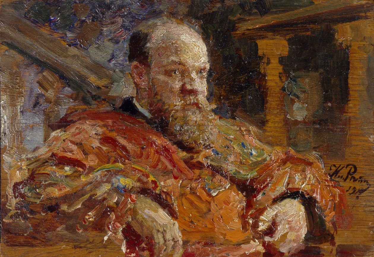 Portrett av Pavel Viktorovich Delarov 1851-1913, 1910 av Ilya Efimovich Repin