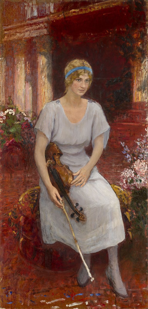 Portrett av fiolinisten Cecilia Hansen 1897-1989, 1922 av Ilya Efimovich Repin