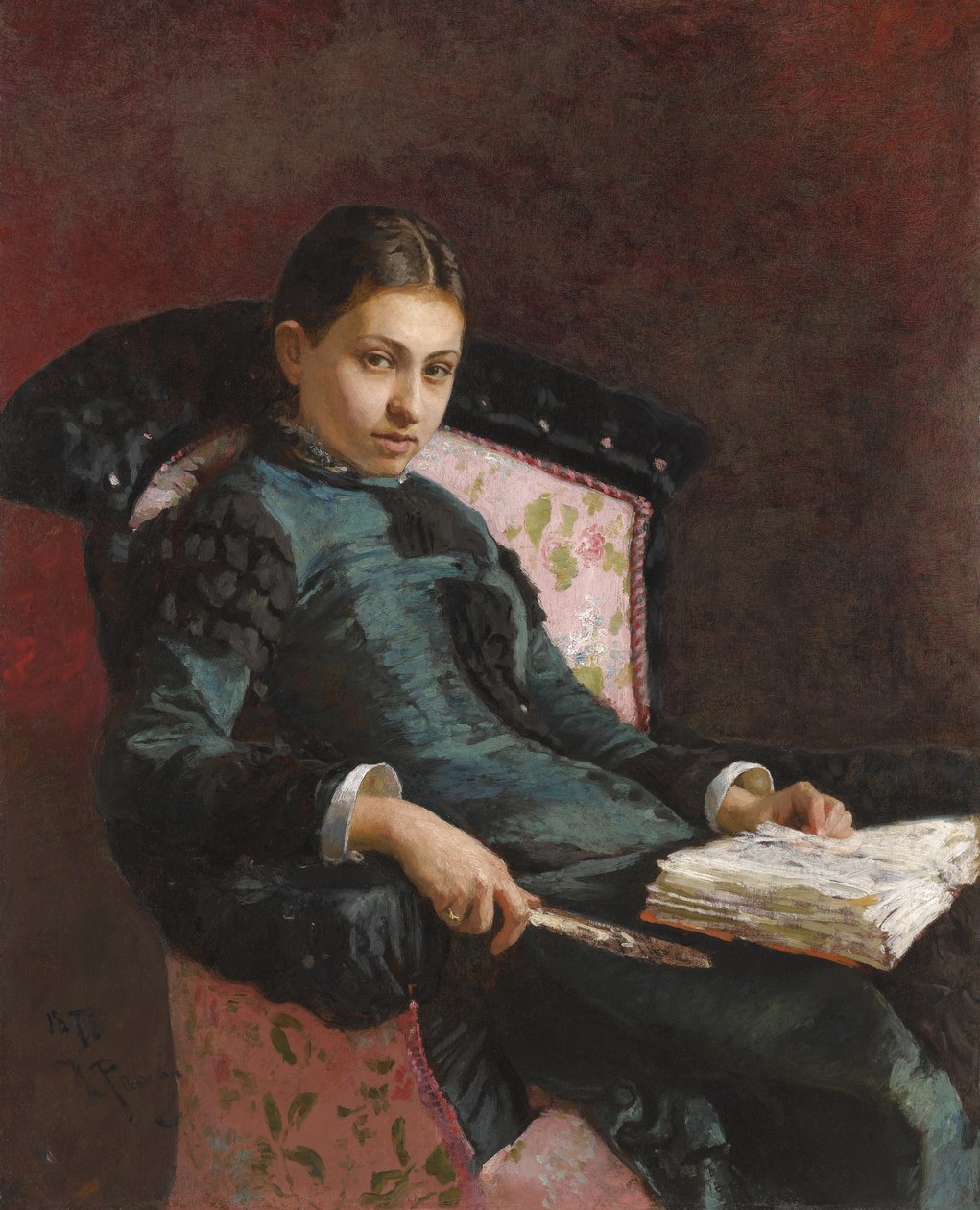 Portrett av kunstnerens kone, Vera Repina, 1878 av Ilya Efimovich Repin