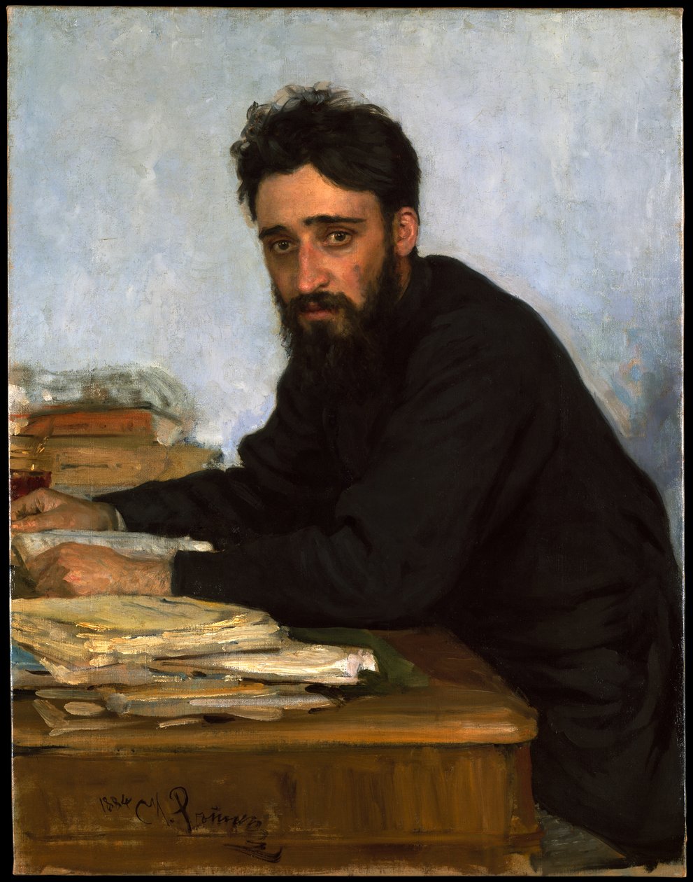 Portrett av forfatteren Vsevolod M. Garshin 1855-1888, 1880-tallet av Ilya Efimovich Repin