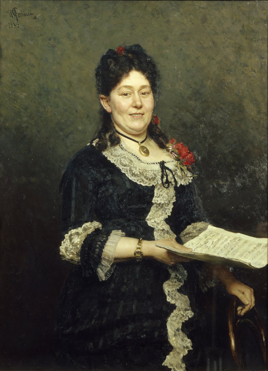Portrett av operasangerinnen Alexandra Molas 1845-1929, 1883 av Ilya Efimovich Repin