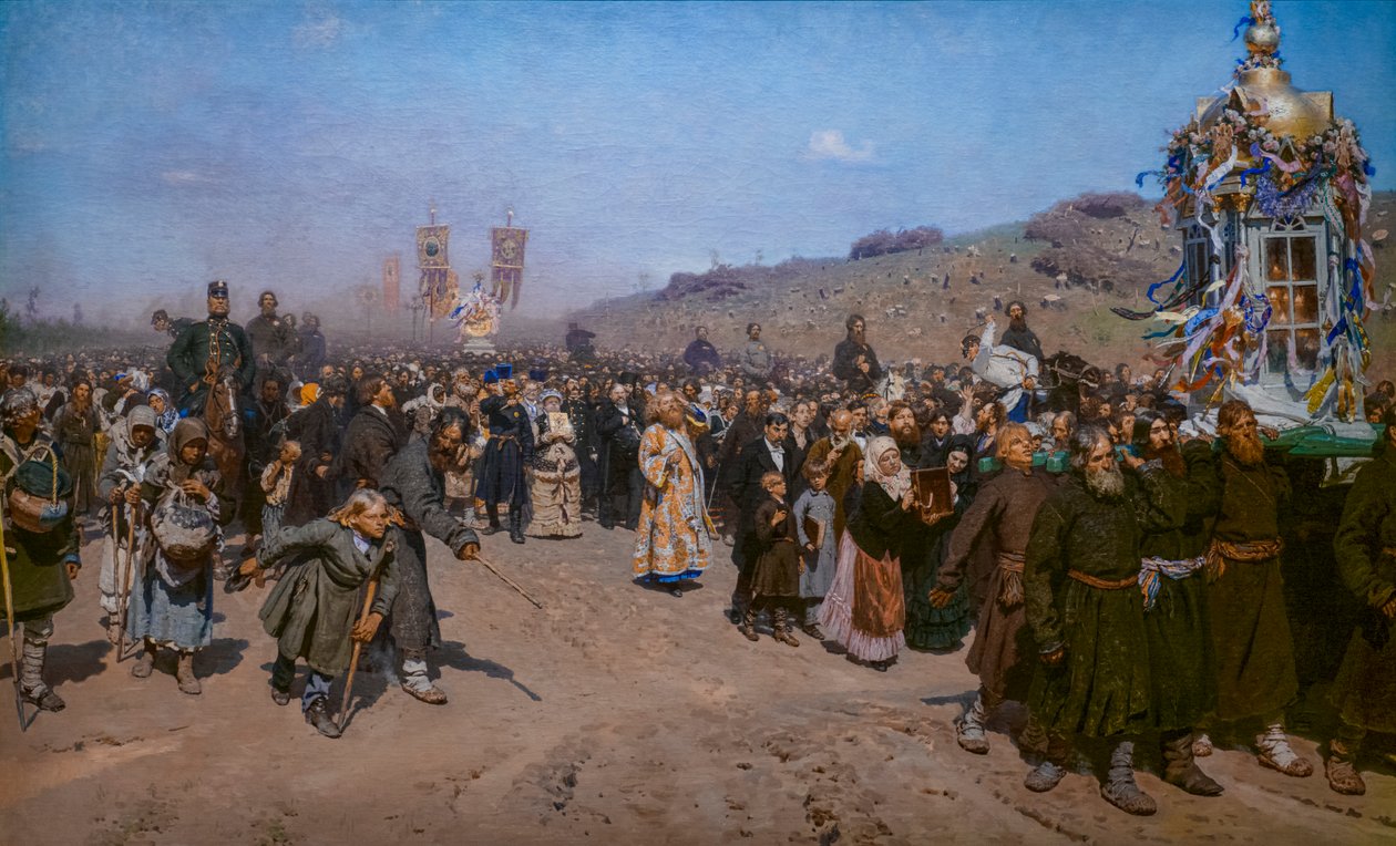 RELIGIØS PROSESJON I KURSK-PROVINSEN av Ilya Efimovich Repin