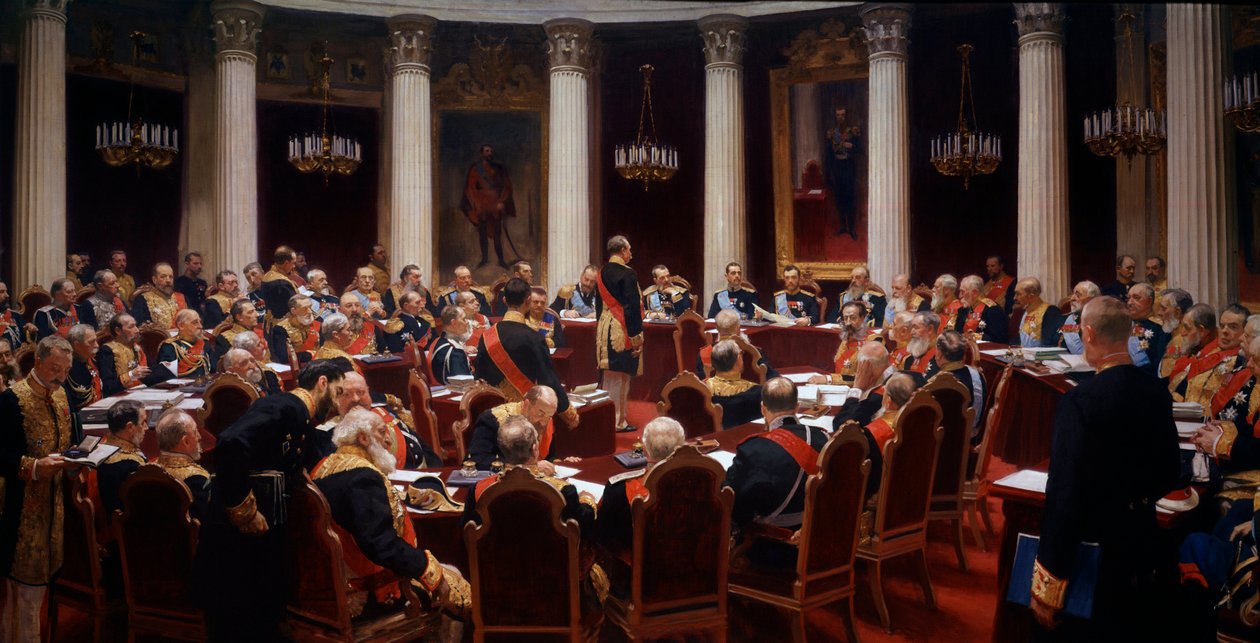 Statsrådets seremonielle møte, 7. mai 1901 av Ilya Efimovich Repin