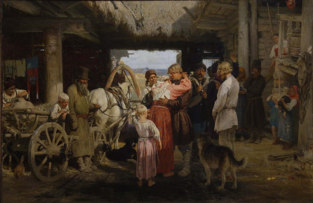 Rekruttfarvel, 1879 av Ilya Efimovich Repin