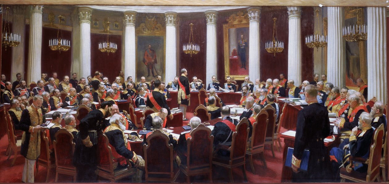 Hundreårsjubileet for statsrådet i Marie-palasset 5. mai 1901 av Ilya Efimovich Repin
