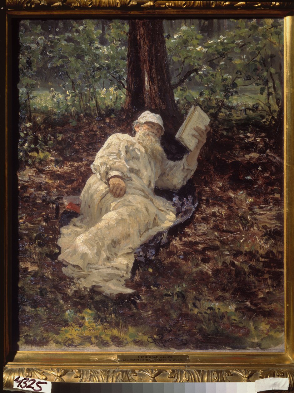 Tolstoi hviler i skogen av Ilya Efimovich Repin