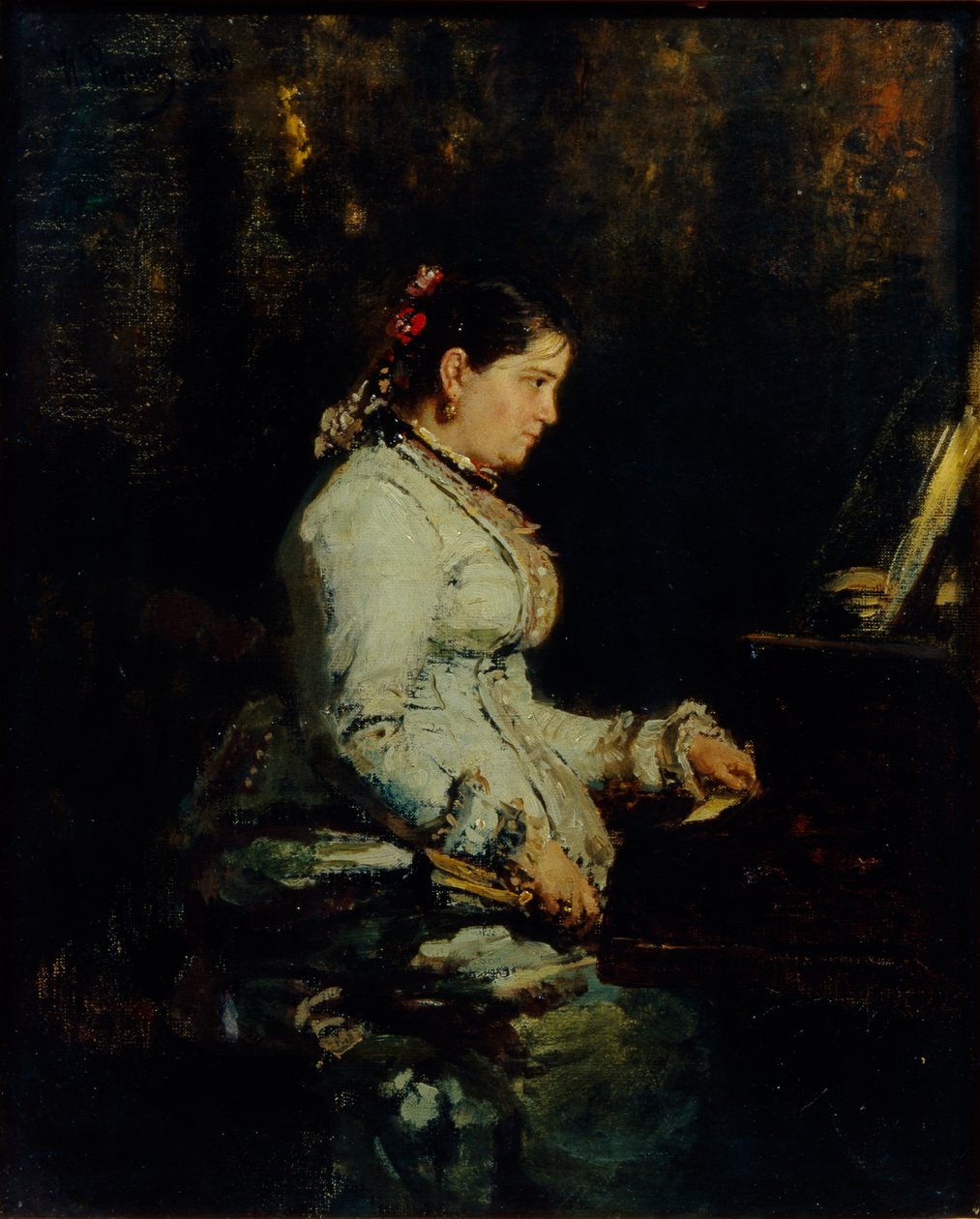 Kvinne ved et flygel, 1880 av Ilya Efimovich Repin