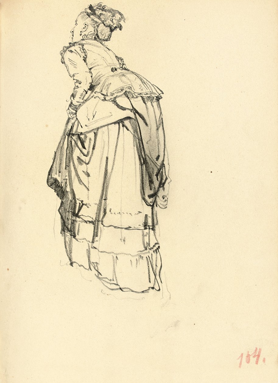 Kvinne i kjole bakfra, ca. 1872-1875 av Ilya Efimovich Repin