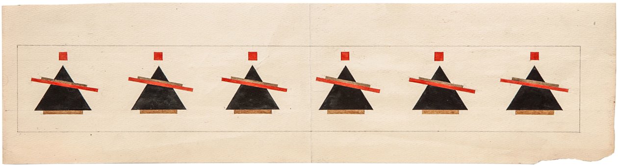 Skisse for en suprematistisk komposisjon, 1922 av Ilya Grigorevich Chashnik