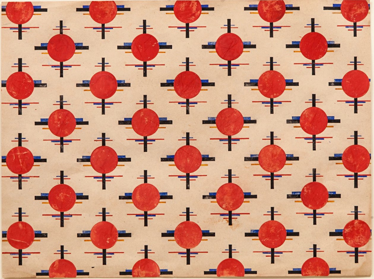 Suprematistisk mønster. Stoffdesign, ca 1921 av Ilya Grigorevich Chashnik