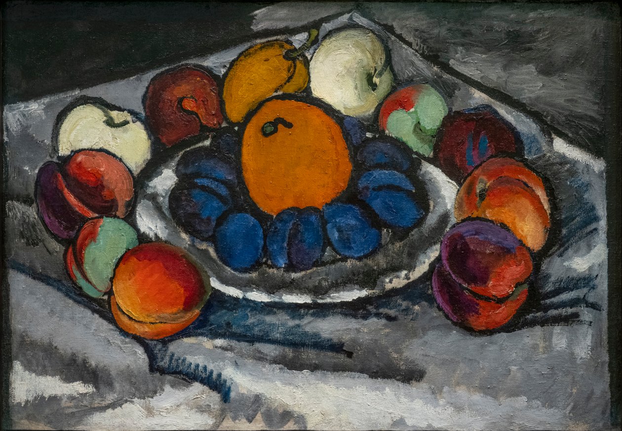 Stilleben. Frukt i et fat av Ilya Ivanovich Mashkov