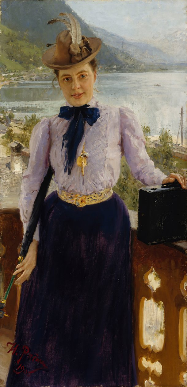 Portrett av forfatteren Natalia Borísovna Nordman-Severova 1863-1914, 1900. av Ilya Efimovich Repin