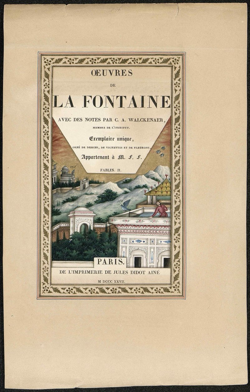 Fabler av La Fontaine, 1837-1839. av Imam Bakhsh Lahori