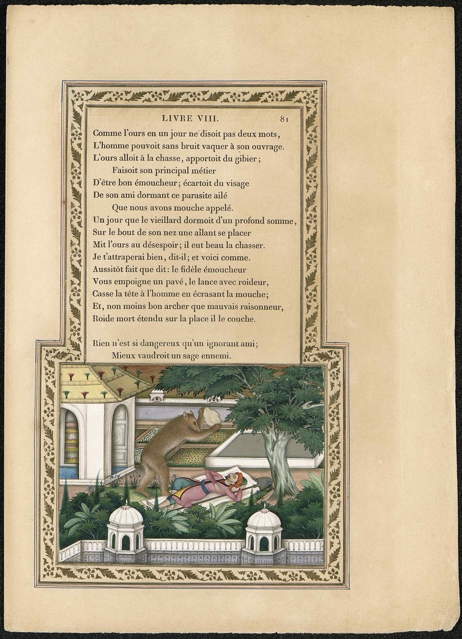 Bjørnen og gartneren Bjørnen og gartneren, 1837-1839. av Imam Bakhsh Lahori