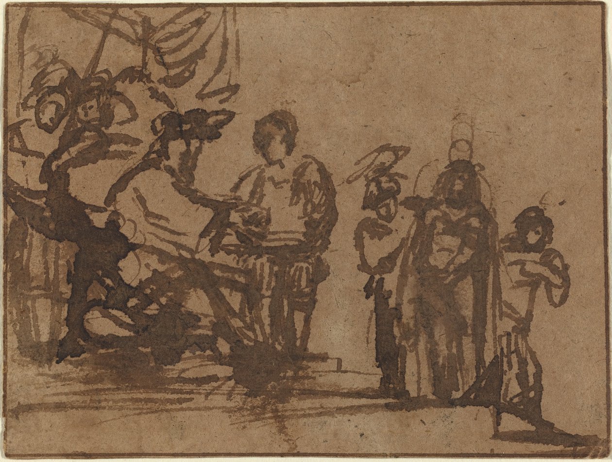 Kristus før Pilatus av Imitator of Rembrandt van Rijn