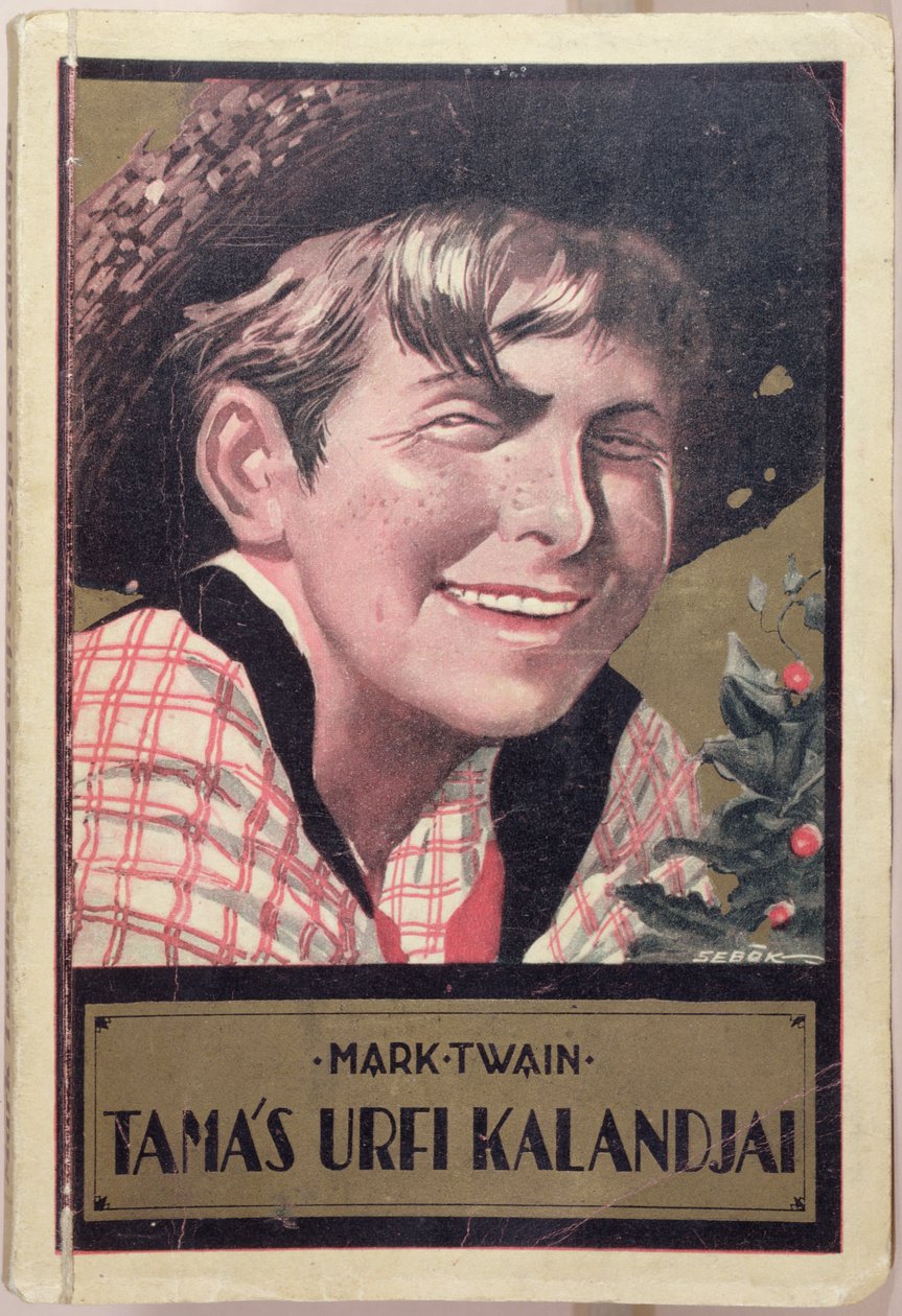 Bokomslag til en ungarsk oversettelse av 'Tom Sawyer' av Mark Twain (1835-1910), ca. 1920-30 av Imre Sebok