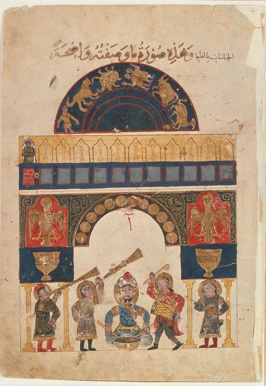 Et indisk astrologisk kart som viser tegn på den østlige dyrekretsen, 1850 av Indian School