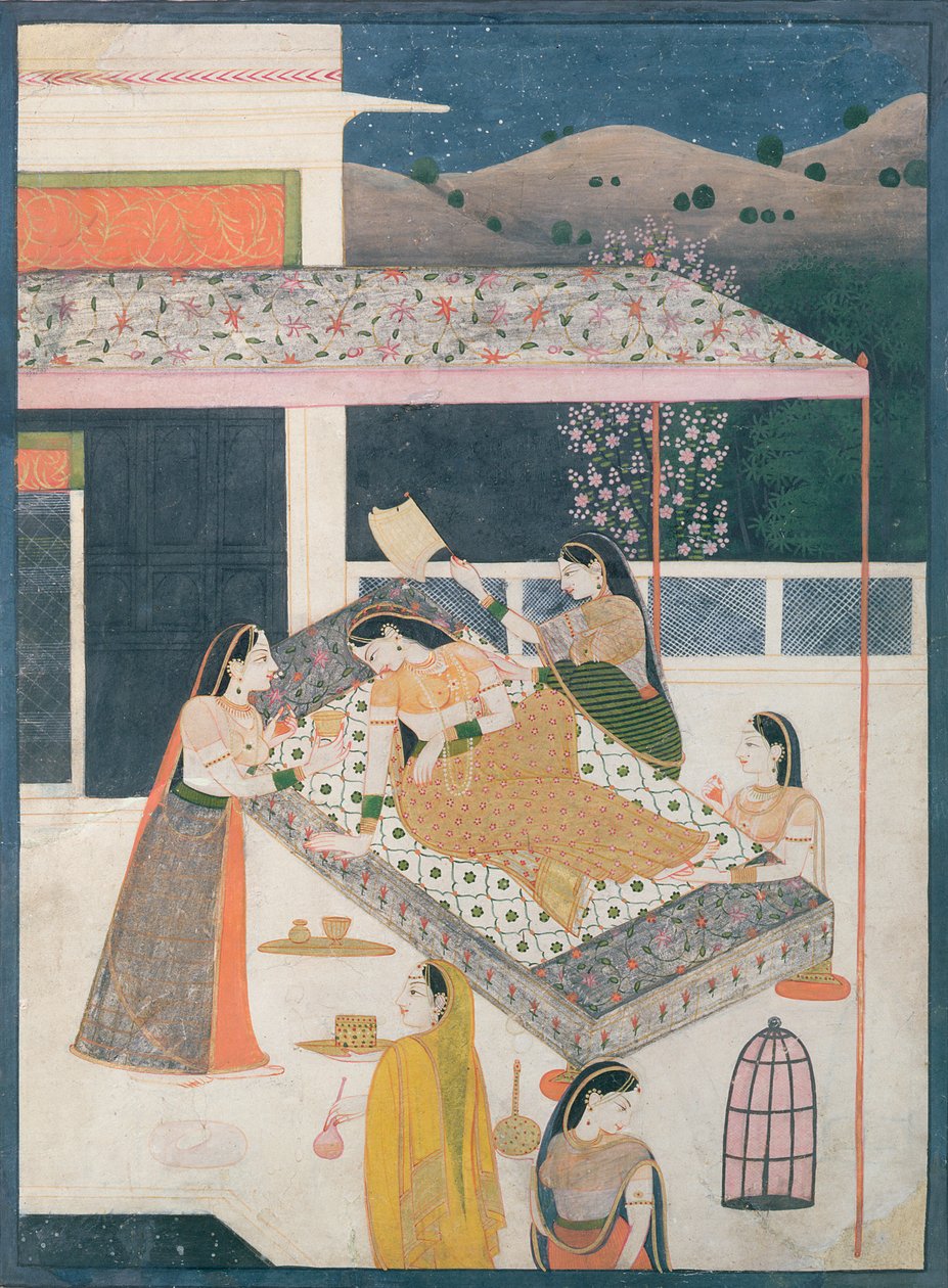 Venter på elskeren, Garhwal, ca. 1789-1800 av Indian School