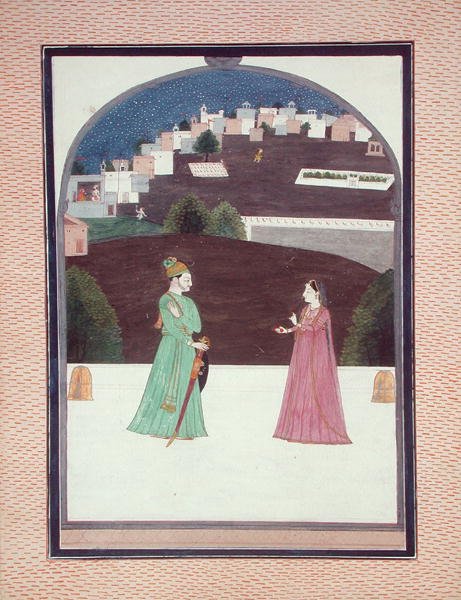 November: Et møte, fra Baramasa, Pahari-skolen, fra Himachal Pradesh av Indian School