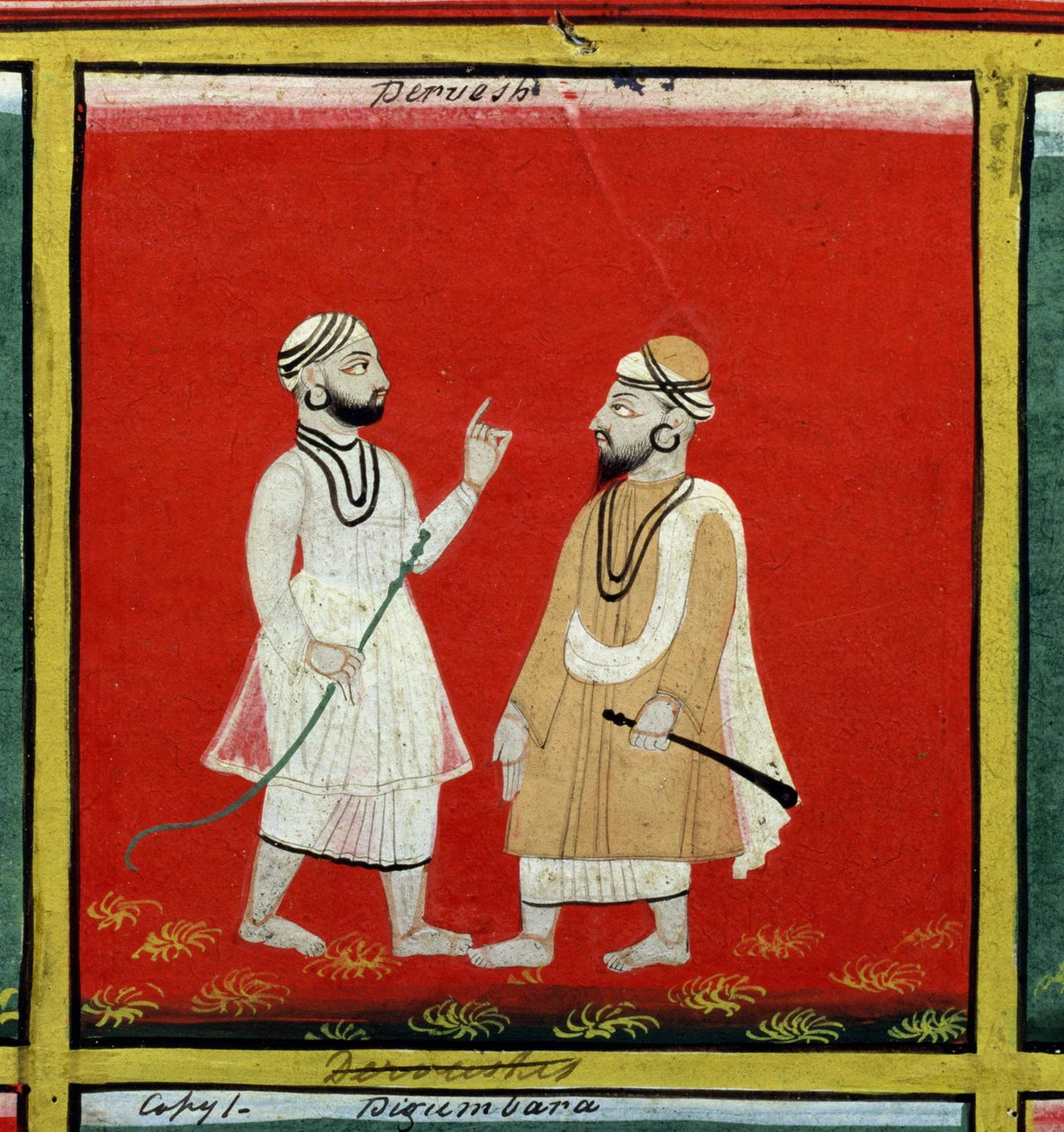To Dervisjer, Religious Mendicants, Udaipur, ca. 1810-20 av Indian School