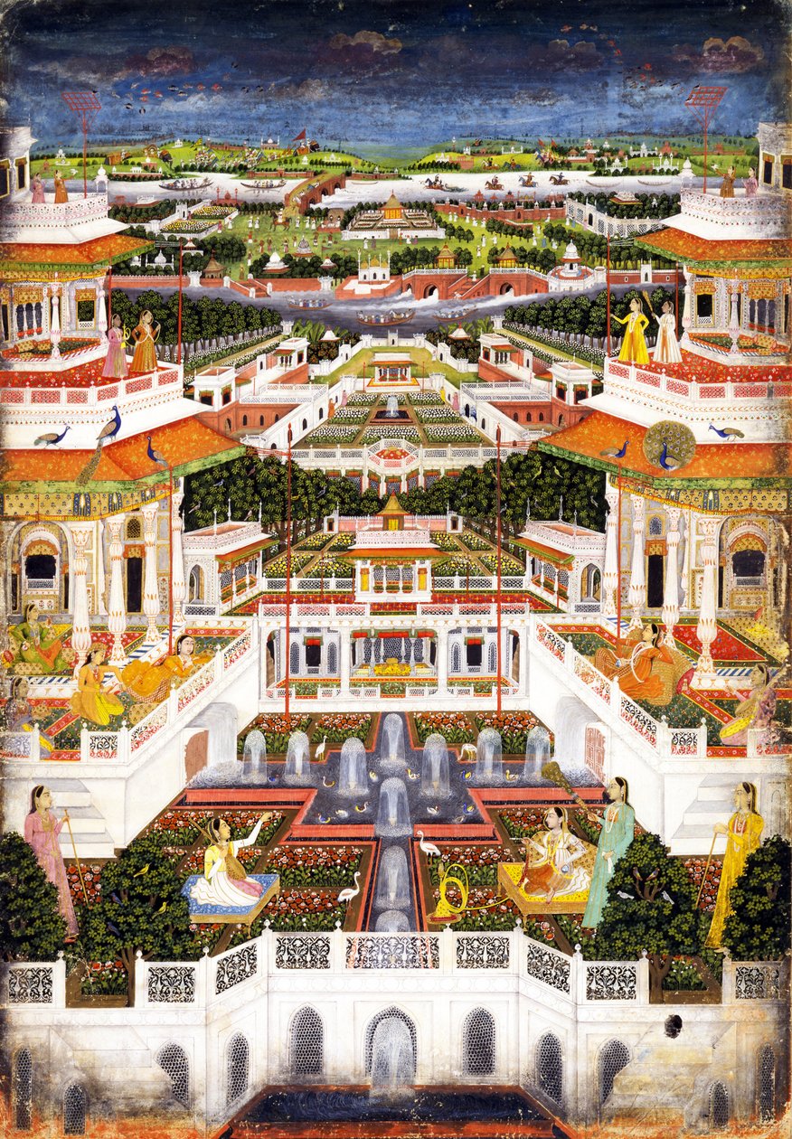 Et palasskompleks med Harem Gardens, ca 1764-1765 av Indian Art