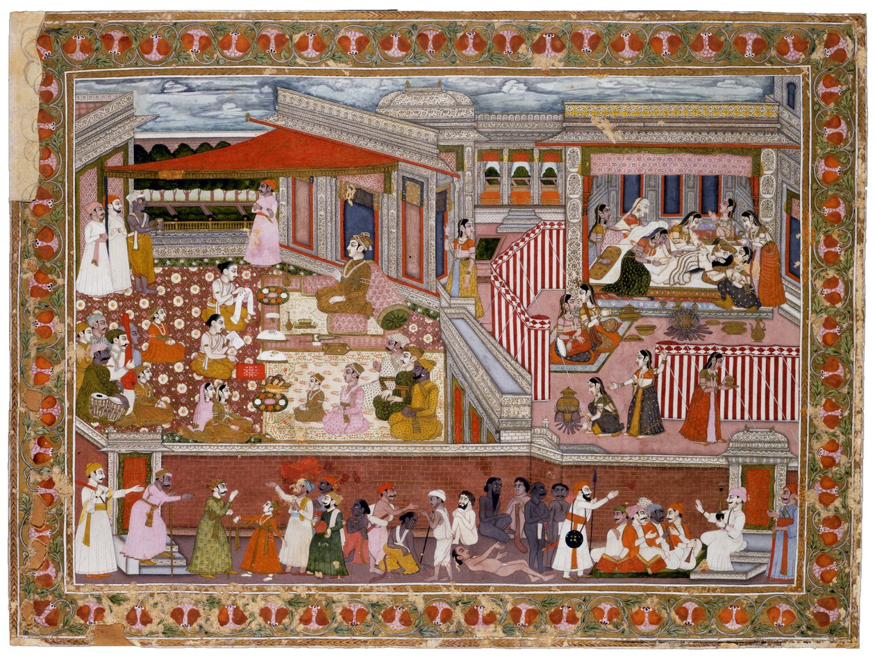 Fødsel i et palass, 1760-1770 av Indian Art