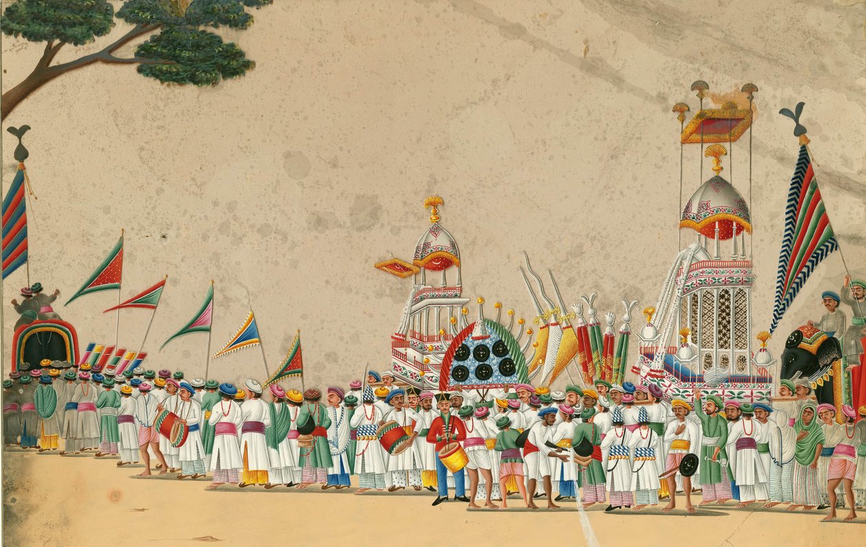 Festivalprosesjon, ca. 1800 av Indian Art