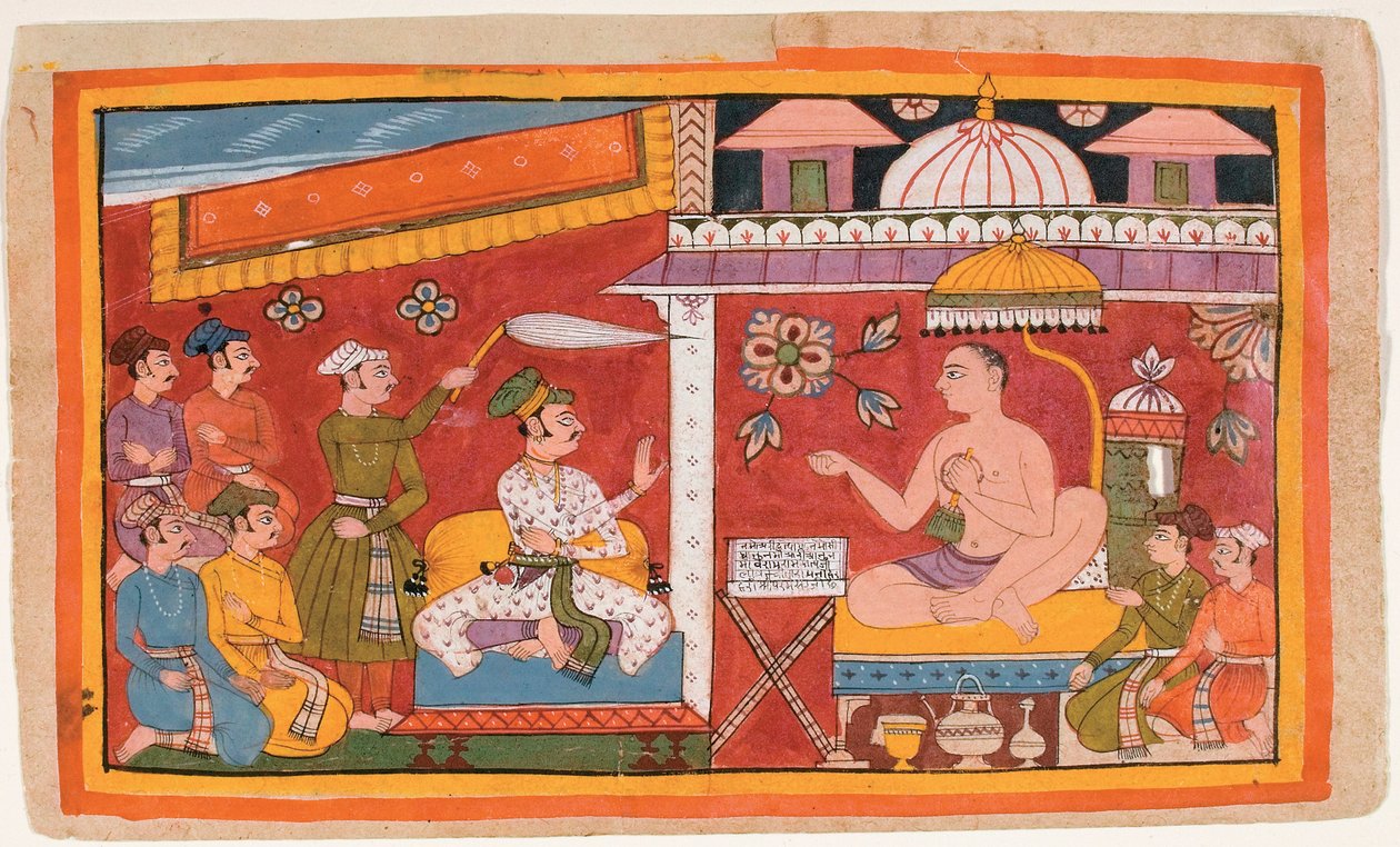 En Jain-lærer mottar en prins og følget hans av Indian School