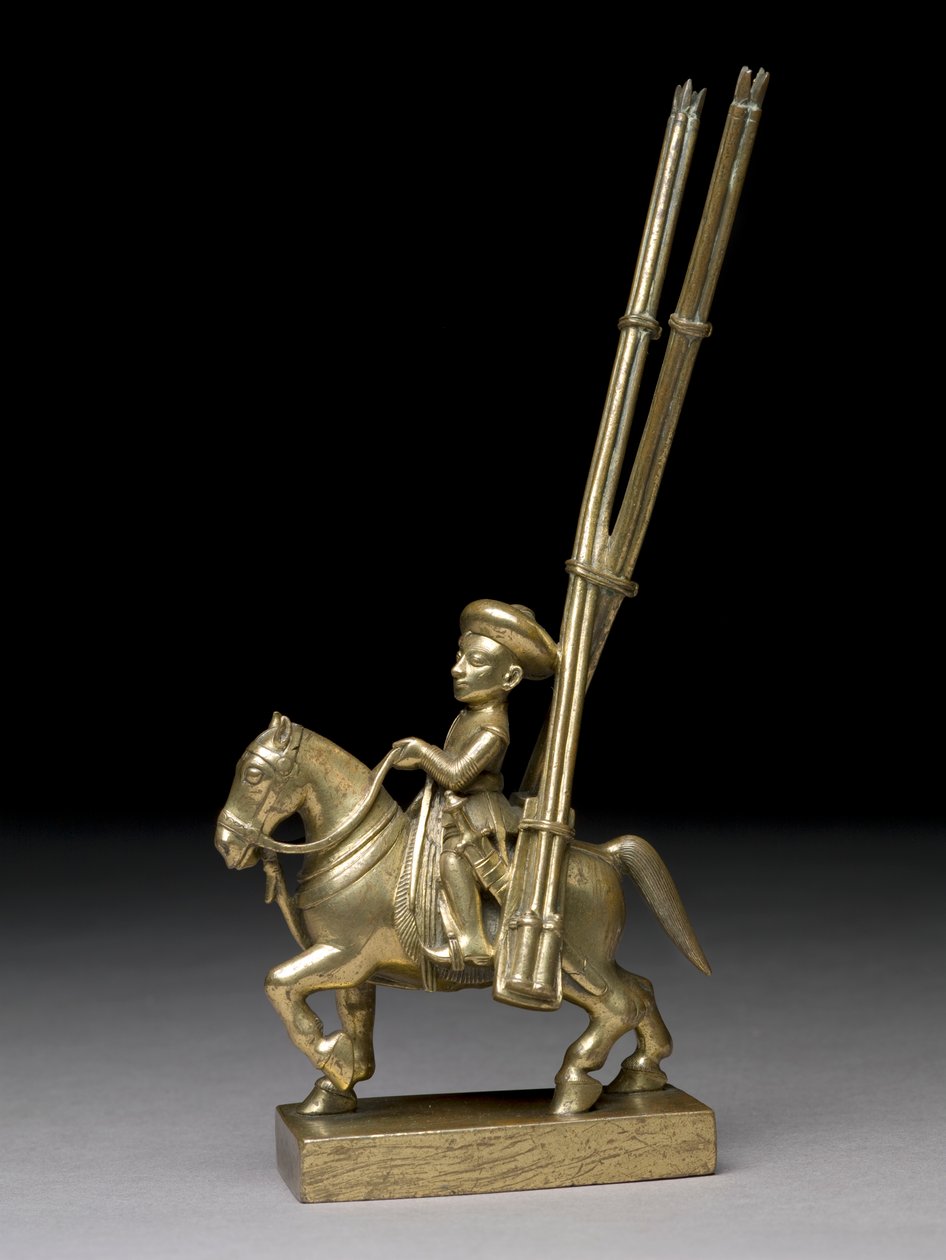 En ridende kriger med rakettkastere, indisk, ca. 1795 (messing) av Indian School