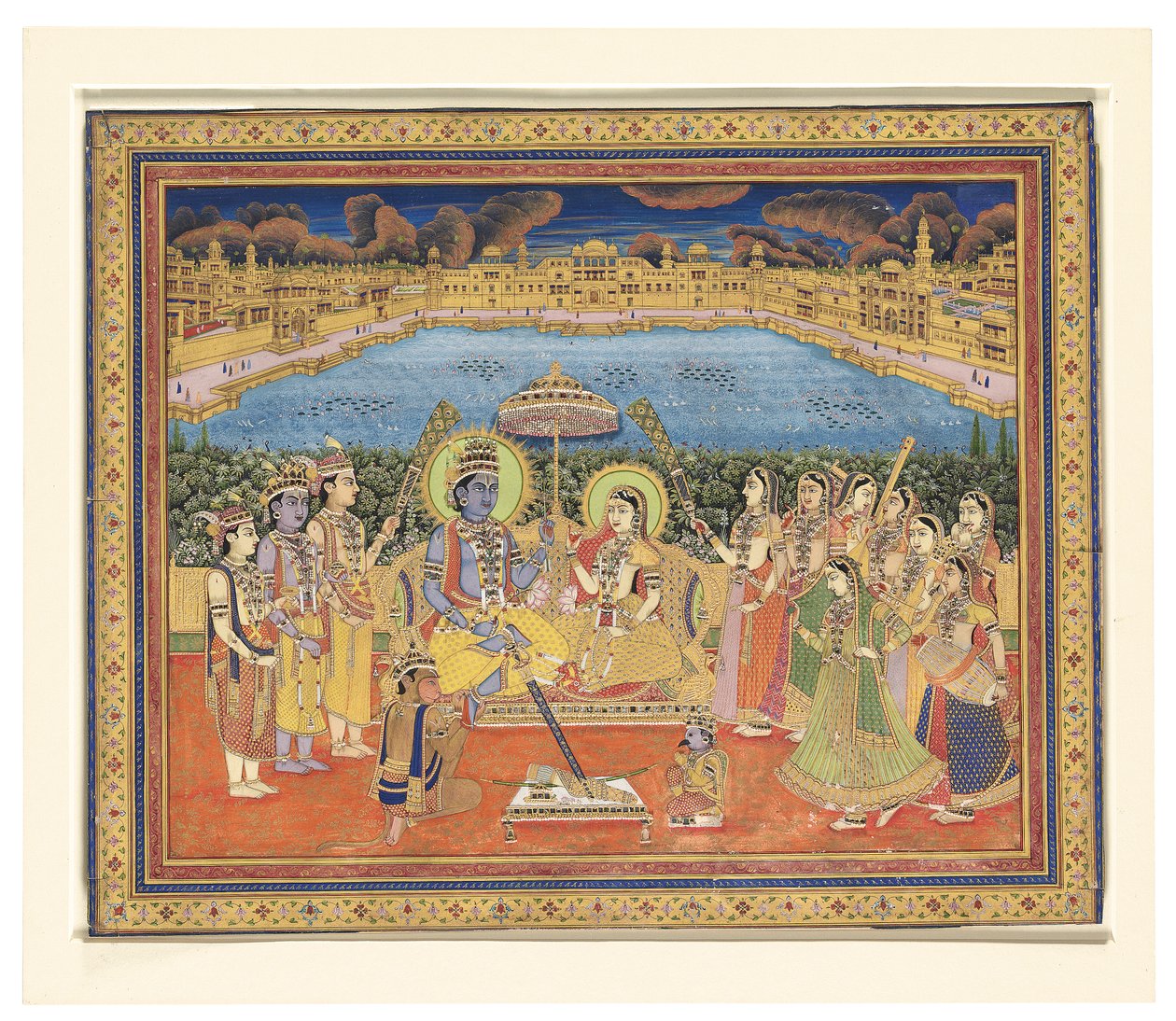 Et maleri av Rama og Sita, India, Jaipur, ca. 1800 av Indian School