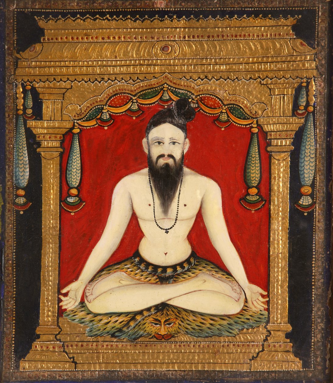 En sadhu (lim, fargestoff og gull) av Indian School