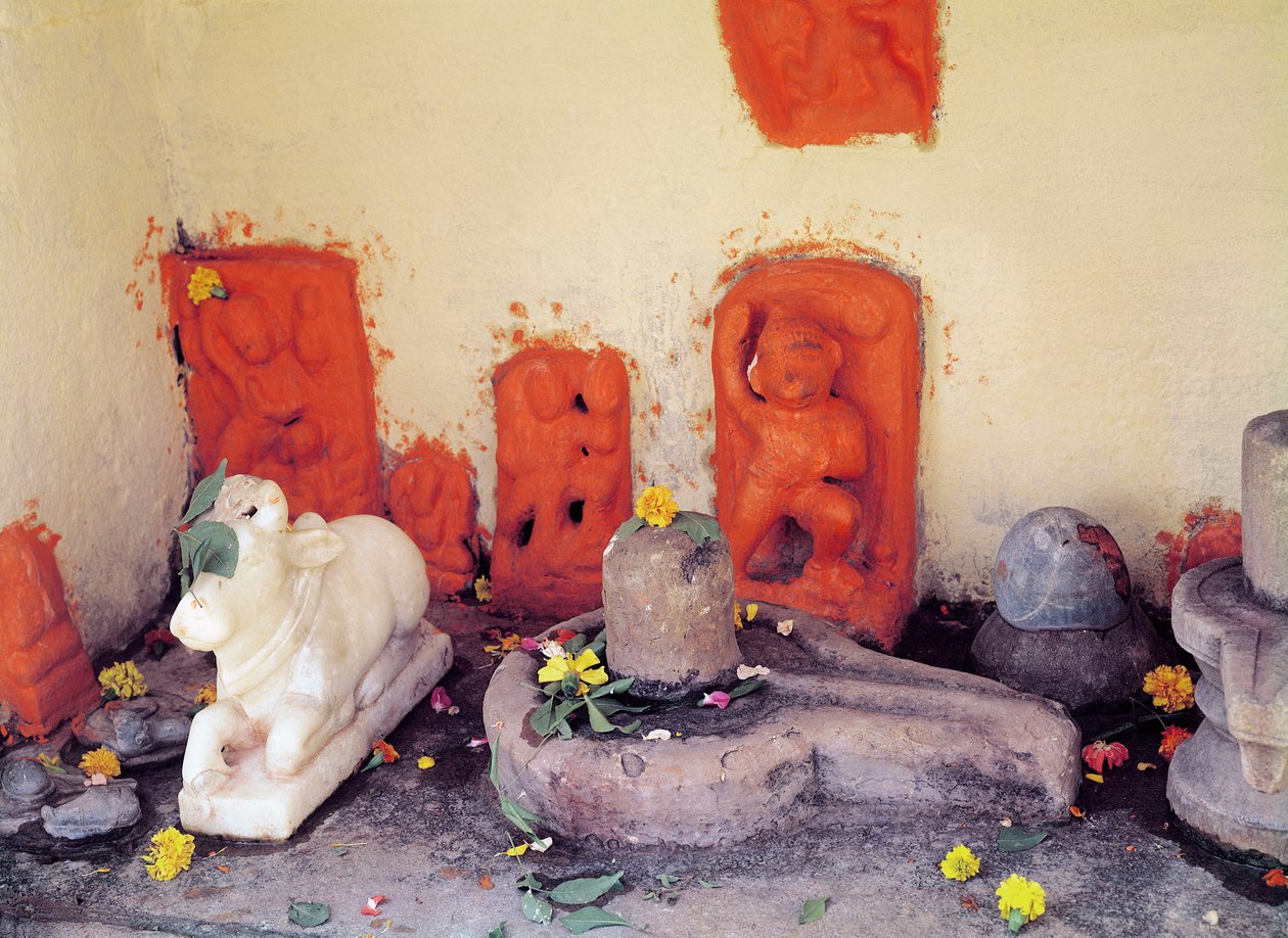 En helligdom av et kapell på Ganges av Indian School