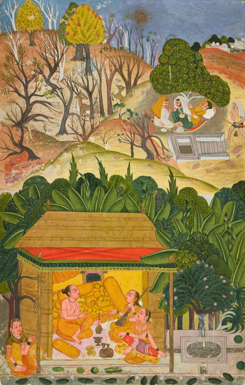 En sommermåned, folio fra en Baramasa, ca. 1750 av Indian School