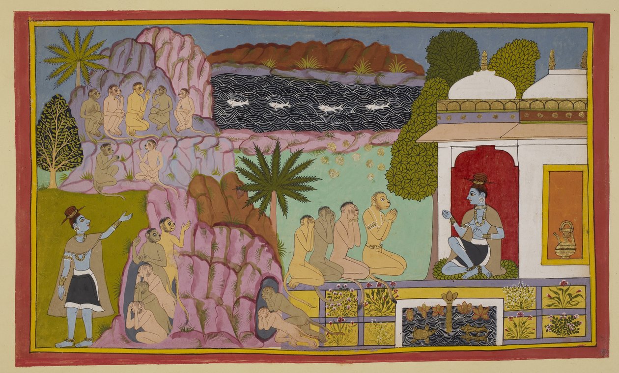 Legg til 15296 (2) f.65r, Apene har fortalt Svayaṃprabha av Indian School
