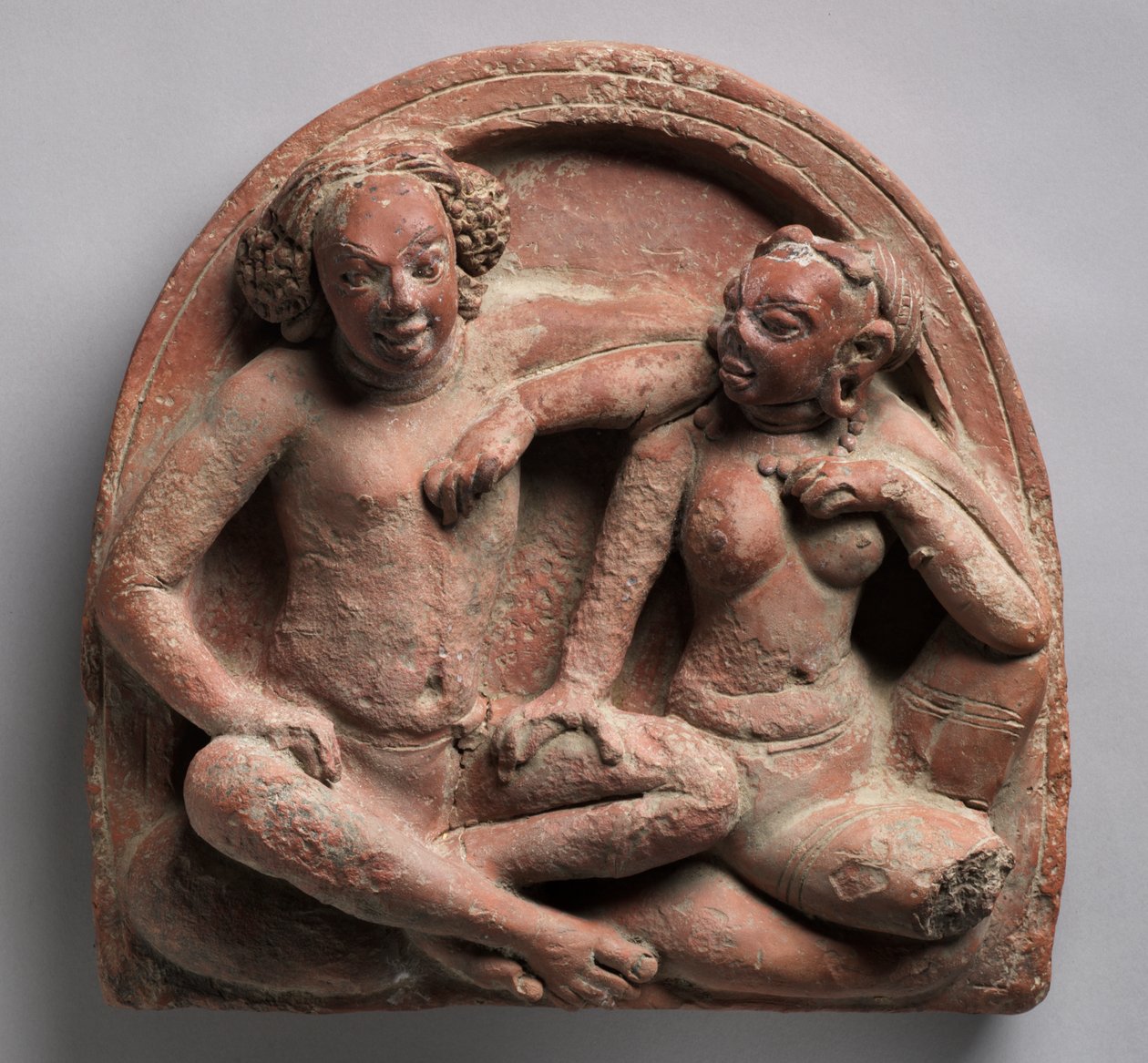 Amorøse par: Mithuna, Ahichchatra, Uttar Pradesh Nord-India, ca 320-550 (terrakotta) av Indian School