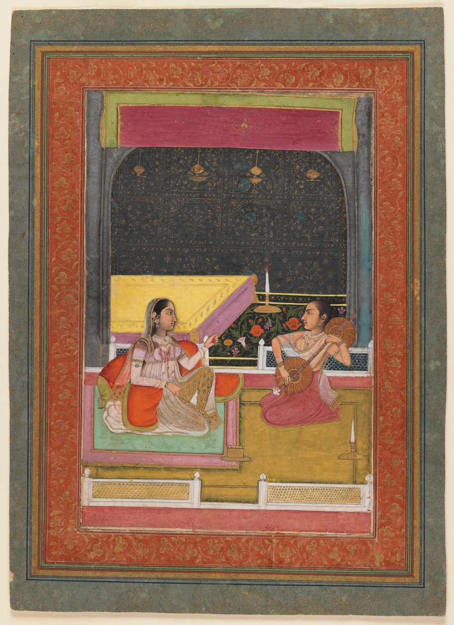En kveldsmusikk (ugjennomsiktig wc og gull på papir) av Indian School