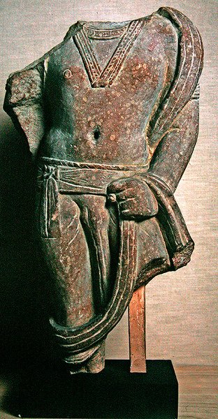 Bodhisattva (rød sandstein) av Indian School