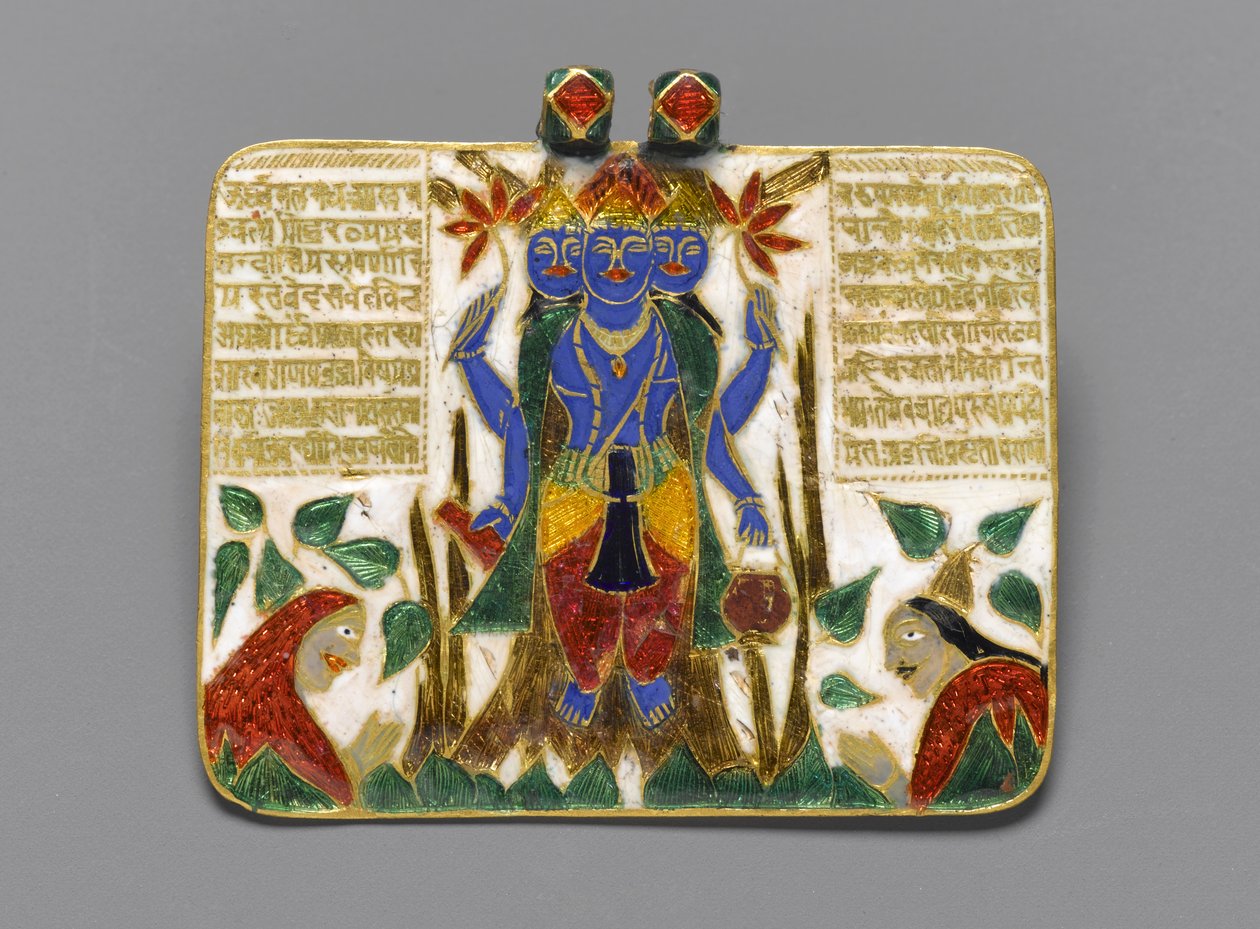 Brahma-anheng, sent på 1700-tallet (champleve-emalje på gull) (se også 267520 for bakside) av Indian School