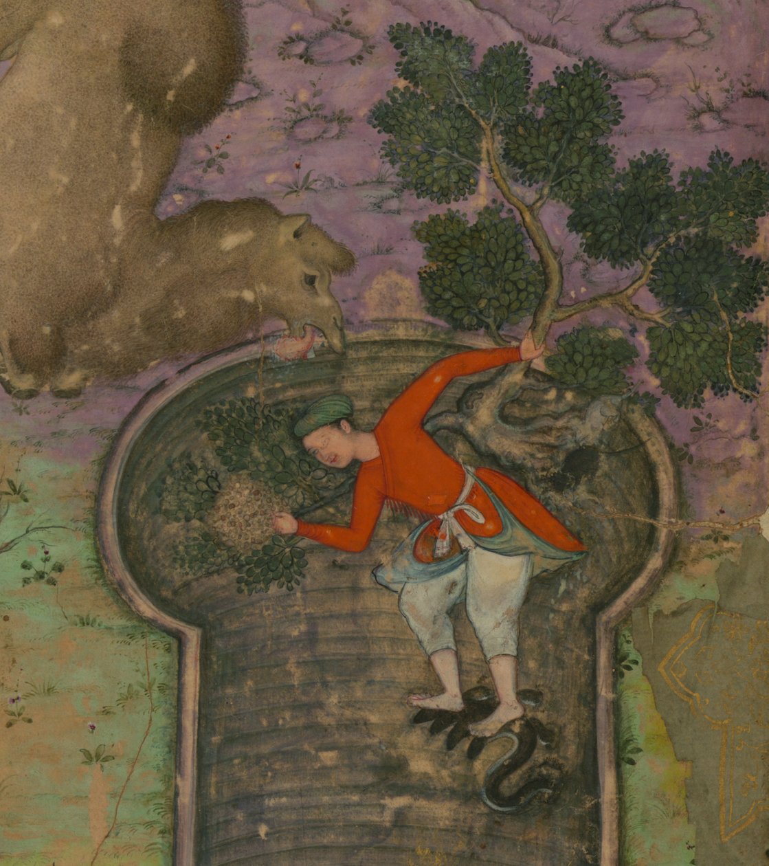Detalj av en illustrasjon fra "Anv?r-i Suhayl? av Indian School
