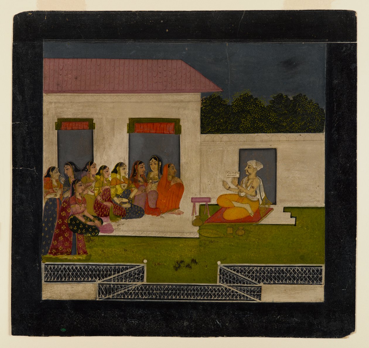 Devotional Discourse, 1750-1775 (ugjennomsiktig wc og gull på papir) av Indian School