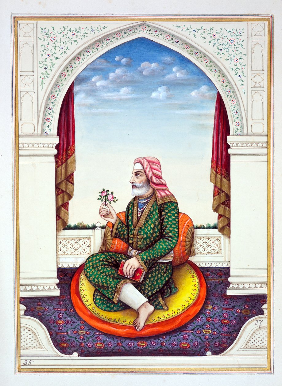 Dewan Sawan Mal (Multanwala), fra The Kingdom of the Punjab, its Rulers and Chiefs, bind II, et bind på 30 akvarellstudier av en uidentifisert indisk kunstner, ca. 1840 (wc på papir) av Indian School