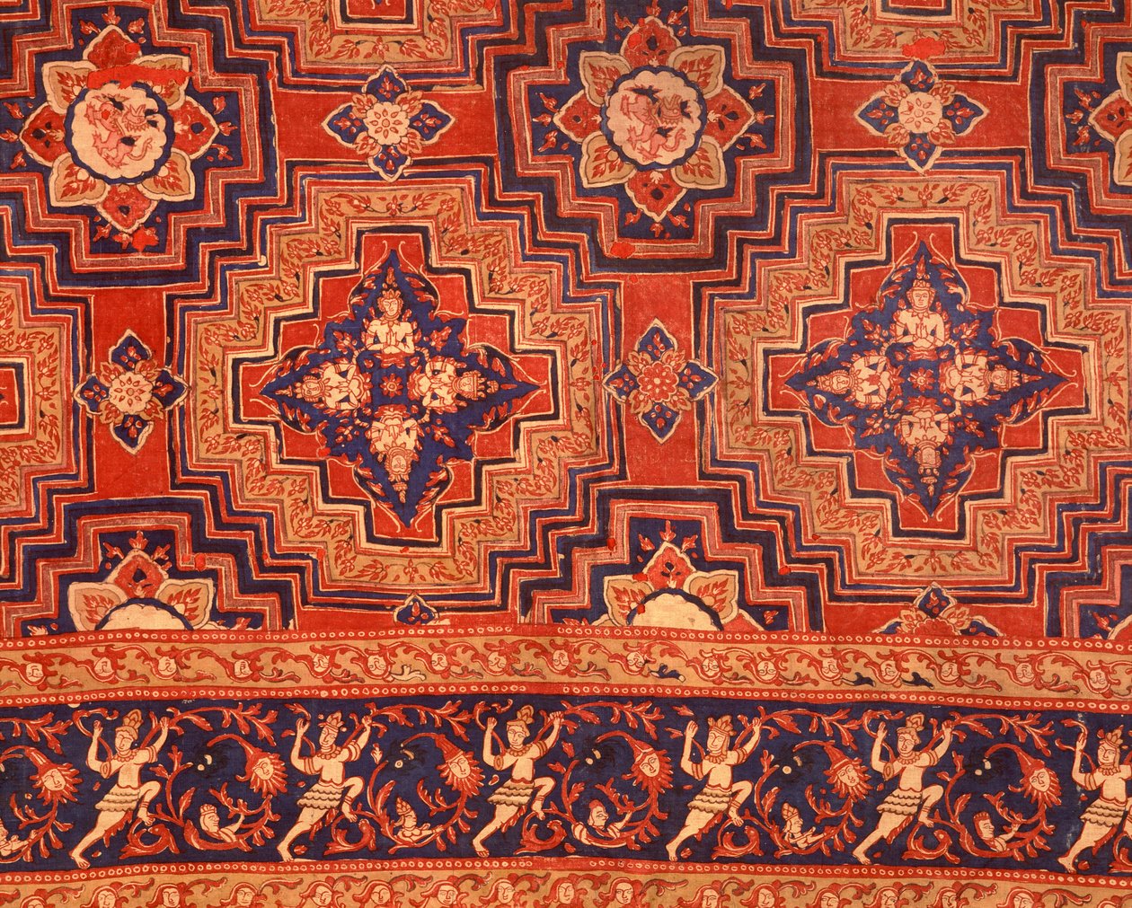 Stoff fra Ayuttaya-perioden med thailandsk design (bomullstrykk) av Indian School