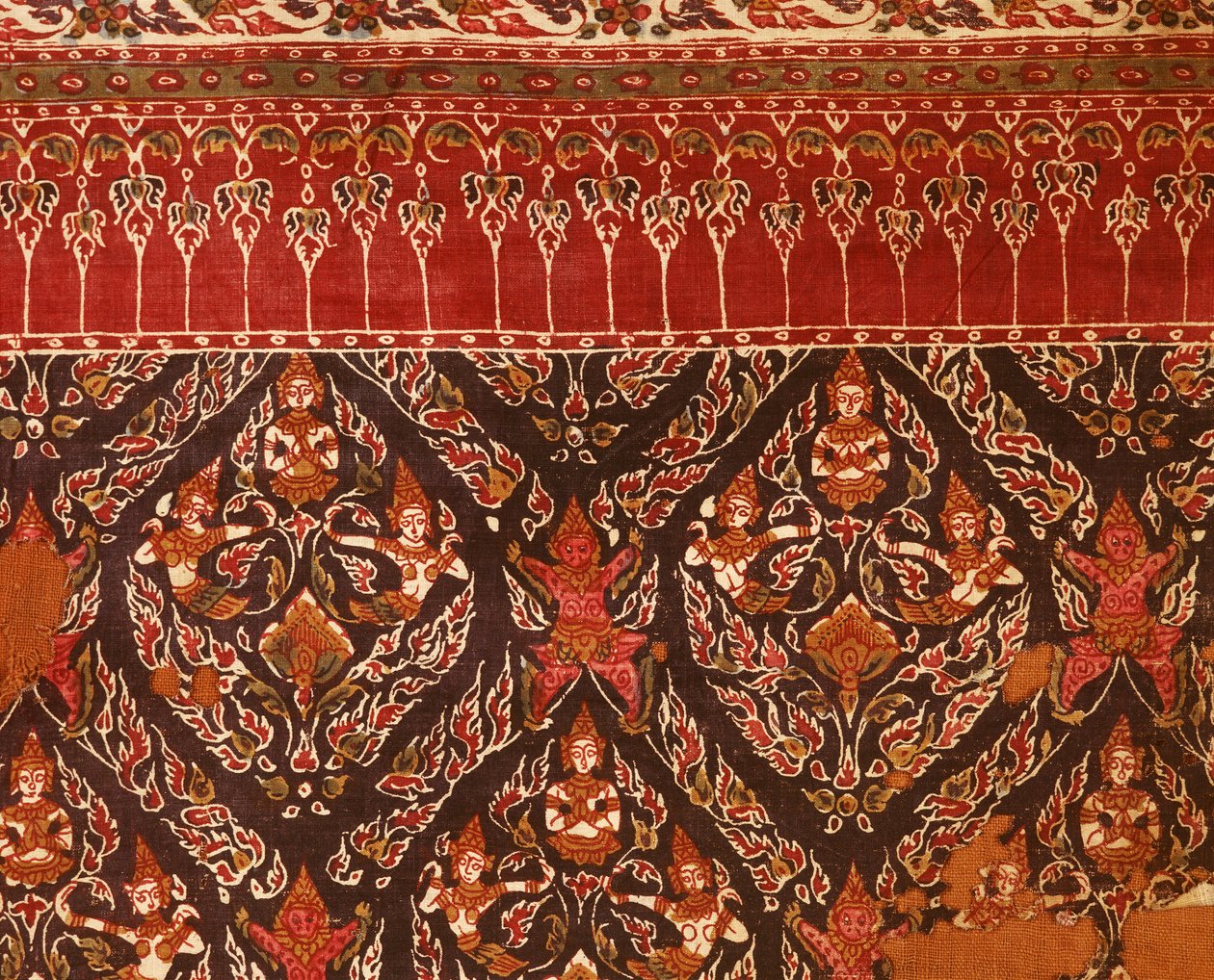 Stoff fra Ayuttaya-perioden med thailandsk design (bomullstrykk) av Indian School