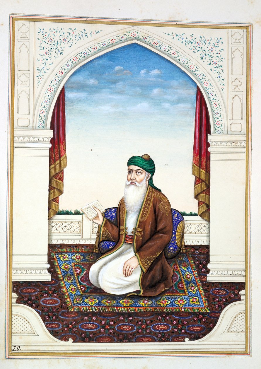 Fakir Syad Nur-o-Deen, fra The Kingdom of the Punjab, its Rulers and Chiefs, bind I, et bind med 27 akvarellstudier av en uidentifisert indisk kunstner, ca. 1840 (wc på papir) av Indian School