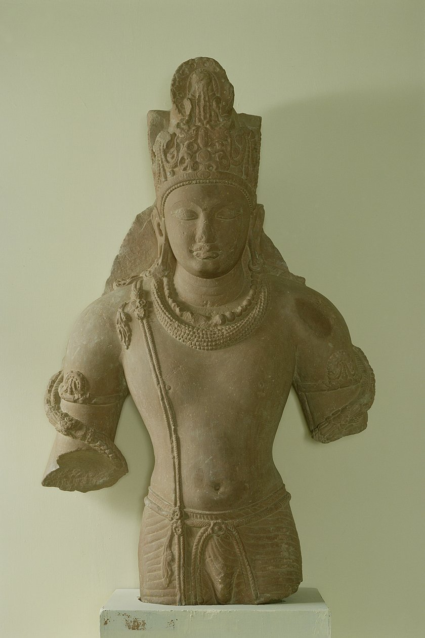Figur av Lord Vishnu, Mathura (rød sandstein) av Indian School