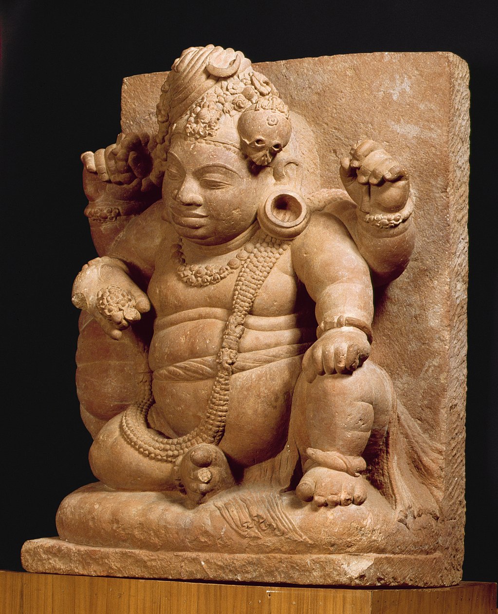 Figur av Siva som Vamana, Mansar Maharashtra (rød sandstein) av Indian School