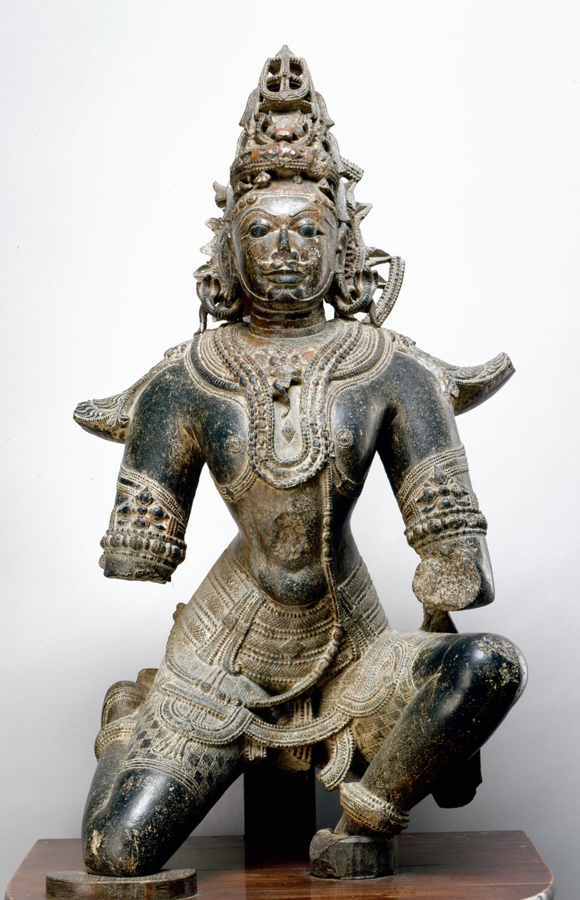 Garuda, fra Mandla Fort, Madhya Pradesh, 1200 AD (svart stein) av Indian School