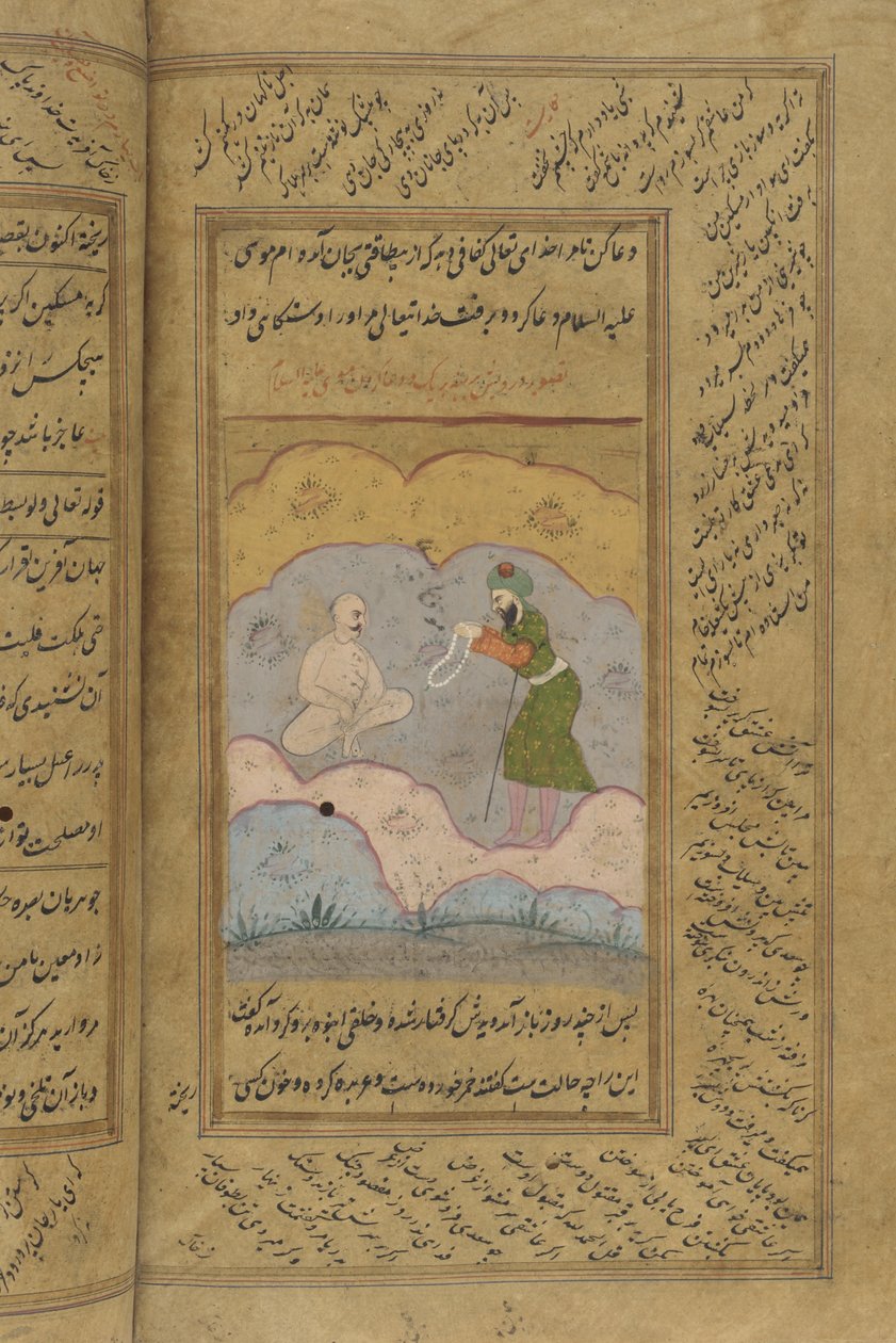Gulistan of Sadi-manuskript (blekk, ugjennomsiktig akvarell og gull på papir) av Indian School